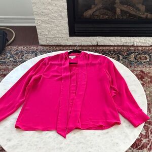 Aura Fuchsia Button-Up Blouse